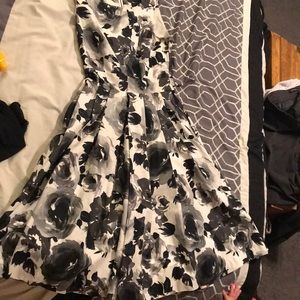H&M flowery black and white dress
